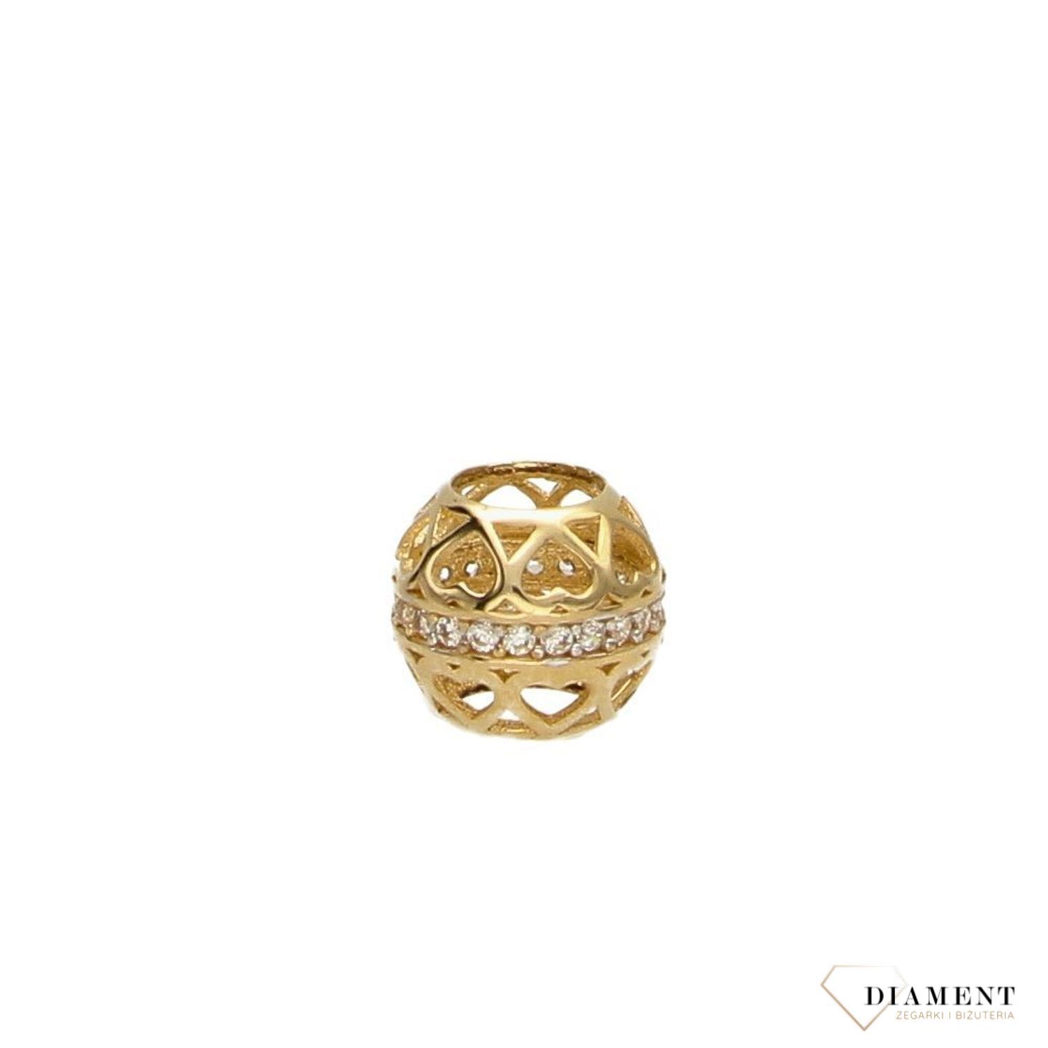 Złota zawieszka charms do bransoletki 585 ażurowa DIA-ZAW-0387-585. ✓Charmy Pandrora, złota pandora, Złote zawieszki w Sklepie z Biżuterią zegarki-diament.pl✓Piękne i Stylowe Wisiorki✓Darmowa wysyłka✓.jpg